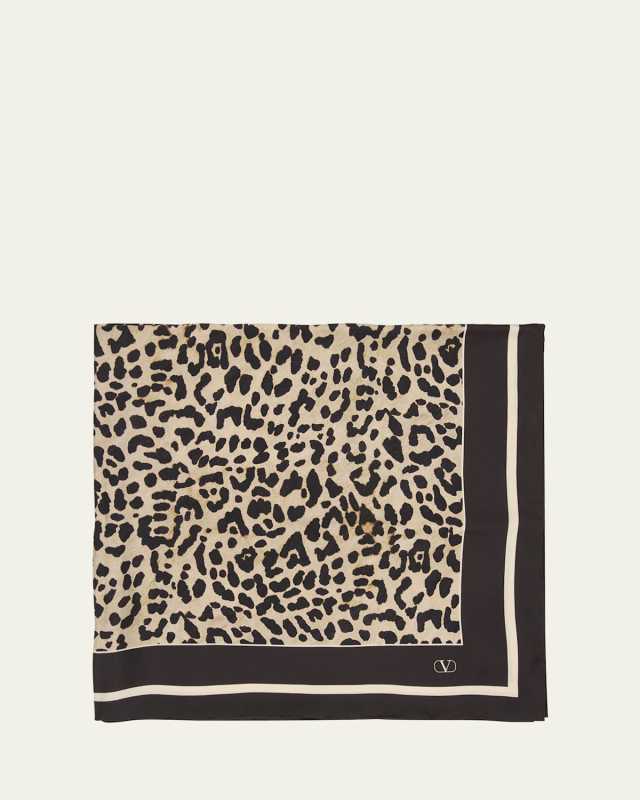 Animal Print Silk Scarf